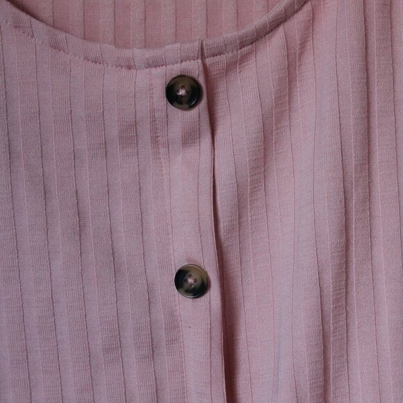 Addition Elle Love & Legend 1X Pink Button Front Ribbed Tank Top - Picture 3 of 4